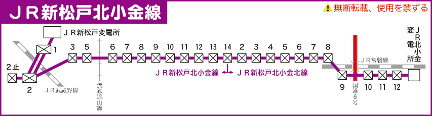 JR新松戸北小金線路線図