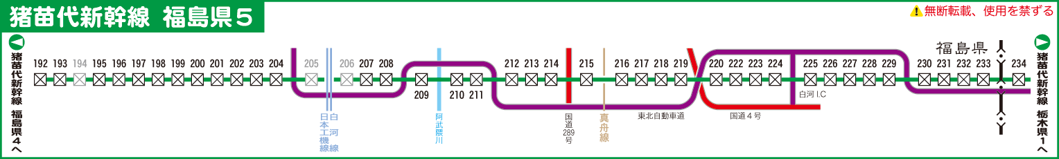 猪苗代新幹線福島県５路線図