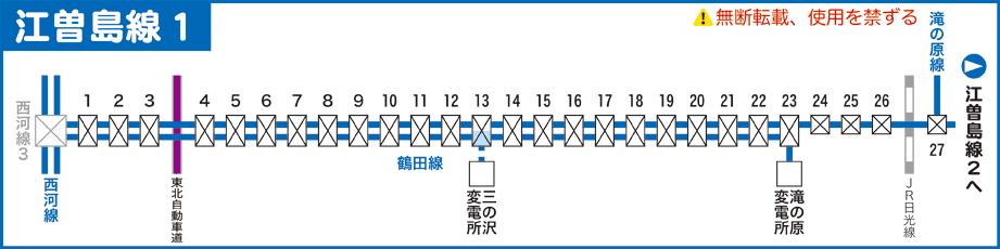 江曽島線路線図その１