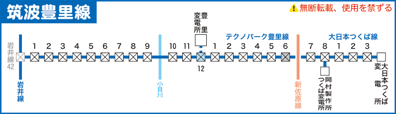 筑波豊里線路線図